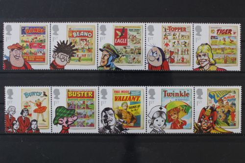Großbritannien, MiNr. 3225-3234 Fünferstreifen, postfrisch