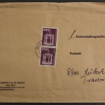 Deutschland, MiNr. 858 senkr. Paar auf Postzustellungsauftrag