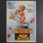 München, Gruß vom Oktoberfest / Augustiner Festhalle, 1953