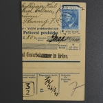 Böhmen & Mähren, MiNr. 99 auf Paketkartenabschnitt