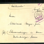 Trier, violetter "Gebühr bezahlt" Stempel auf Drucksache