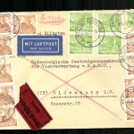 Berlin, MiNr. 43 + 47 auf Luftpost-Eilbotenbrief ab Berlin-Wannsee