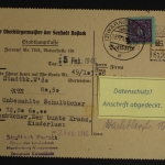 Sowjetische Zone, MiNr. 10 ab Ortspostkarte innerhalb von Rostock, 8.2.46