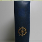 Lindner, blauer Ringbinder mit Aufdruck Schiffe, incl. Kassette