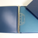 Lindner, blauer Ringbinder mit Aufdruck Schiffe, incl. Kassette