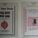 750 Jahre Berlin, Motivsammlung mit Briefmarken, Numisbriefen etc.