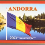 Andorra, Kursmünzensatz 2001 incl. 2 x 1 Euro, 2003, Unzirkuliert / Unc