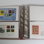 Briefmarken-Album mit Belegen, Blockausgaben, FDC usw.