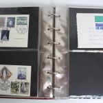 Briefmarken-Album mit Belegen, Blockausgaben, FDC usw.