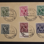 Bizone, MiNr. 29aBZ, 30aBz, 31Az, 32aAz, 33aBz + 34aCz, Karte, BPP Kurzbefund