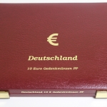 Kassette für 40 x 10 Euro Gedenkmünzen in PP, 2-lagige rote Kassette