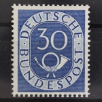 Deutschland (BRD), MiNr. 132, 30 Pf. Posthorn, Falz