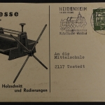 Heidenheim a. d. Brenz, Werbekarte der Firma W. Abig (Schulbedarf)