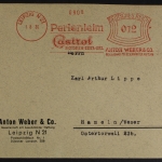 Leipzig, Anton Weber, Perlenleim Castrol, Freistempler, 1936