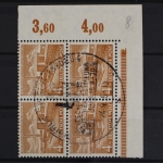 Berlin, MiNr. 43, Viererblock, Ecke re. oben, gestempelt