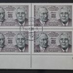 Deutschland (BRD), MiNr. 1351 Viererblock, Ecke rechts unten, FN 1, EST