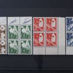 Deutschland, MiNr. 167-170 Viererblöcke, Ränder gefaltet, postfrisch