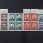 Deutschland, MiNr. 173-176, Viererblöcke, Ränder angefaltet, postfrisch