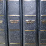 Leuchtturm, 4 blaue Schraubendecke DSN, Aufdruck "Deutschland Bundesrepublik"
