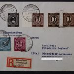 Gem.-Ausgaben, Ziffern Mischfrankatur, Einschreiben
