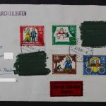 Deutschland (BRD), mit Postkrieg der DDR, 2 Schwärzungen auf Eilbotenbeleg