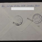 Deutschland (BRD), mit Postkrieg der DDR, 2 Schwärzungen auf Eilbotenbeleg