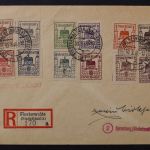 Finsterwalde, MiNr. 1-12, auf Satzbrief per Einschreiben