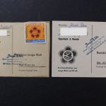 DDR, Spendenmarken MiNr. 1 + 2 auf 2 Belegen