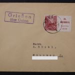 Grießen über Guben, Landpoststempel auf Brief