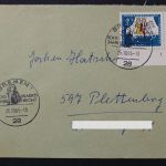 Deutschland (BRD), MiNr. 488, Ecke rechts unten, FN 1 auf Brief