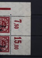 DR Dienstmarken, MiNr. 43 P RR I, Viererblock, Eckrans, postfrisch