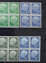 Deutschland (BRD), MiNr. 179-260 y, Viererblöcke, postfrisch