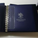 Deutsche Post, 4 blaue Ringbinder mit Kassetten, verschied. Aufdrucke