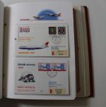 Motivsammlung "Schweizer Luftfahrtsgeschichte" in 3 Vordruckalben