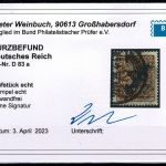 Deutsches Reich Dienstmarke, MiNr. 83 a, gestempelt, BPP Kurzbefund
