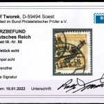 Deutsches Reich Dienstmarke, MiNr. 85, gestempelt, BPP Kurzbefund