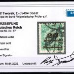 Deutsches Reich Dienstmarke, MiNr. 87, gestempelt, BPP Fotobefund