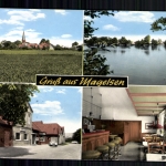 Magelsen, LK Nienburg, Kirche, Edeka Markt und Gasthof W. Lütjens