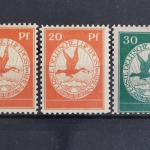 Deutsches Reich, MiNr. I - III, Falz