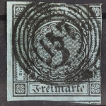 Baden, MiNr. 8, linker Bogenrand, gestempelt, BPP Signatur