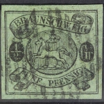 Braunschweig, MiNr. 10, gestempelt