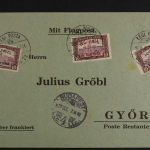 Ungarn, MiNr. 319-321, Flugpost auf Satzbrief