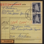 Deutschland (BRD), MiNr. 859, MeF mit 4 Marken auf Paketkarte