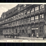 Braunschweig, Alter Holzbau, Hildesheimer Hof, Pferdefuhrwerk