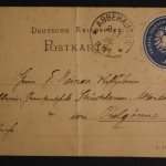 Abbehausen (Nordenham), 1886, Karte mit blauer Siegelmarke Postinspector