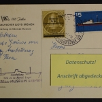 100 Jahre Norddeutscher Lloyd Bremen 1857-1957, Sonderpostkarte