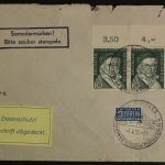 Deutschland, MiNr. 149 waag. Paar Oberrand, auf Fernbrief