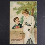 Liebespaar, Karte mit Vers, Prägekarte