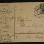 Liebespaar, Kahnfahrt, Karte mit Vers, Prägekarte