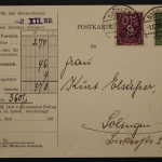 Deutsches Reich, MiNr. 187 + 191 mit Firmenlochung OKS auf Postkarte